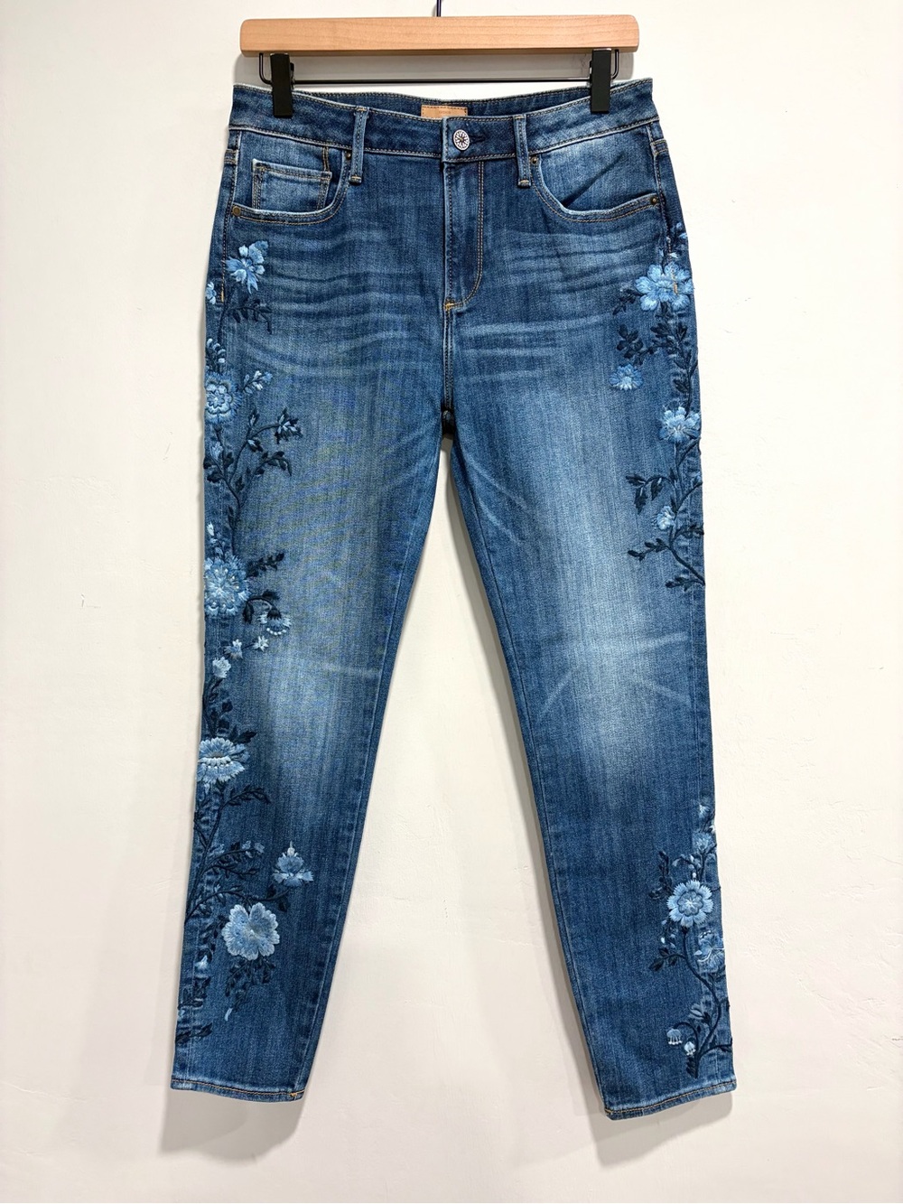Driftwood Jackie Floral Embroidered High Rise Jeans